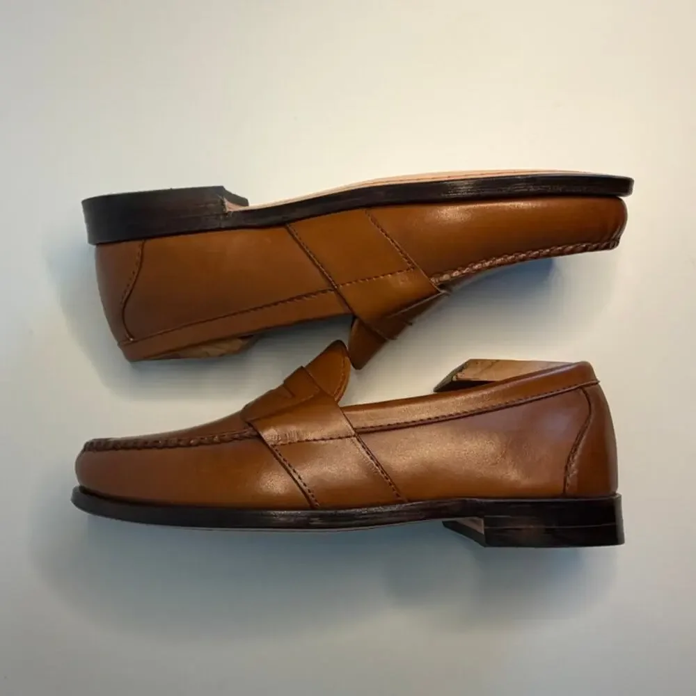 NIB Rancourt x Allen Edmonds Cameron Penny Loafer Brown Made in Maine 6.5 Wide E